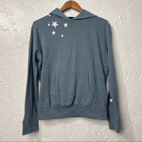 Monrow Stars Gray Pullover Hoodie XS - Picture 2 of 8